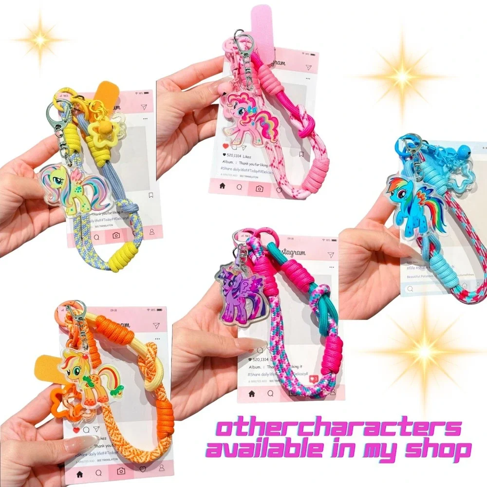 My Little Pony Pinkie Pie Phone Lanyard Charm Braided Rope AntiLoss Keychain MLP